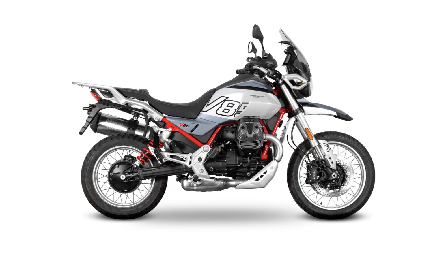 Die originale Moto Guzzi V85 TT in Seitenansicht